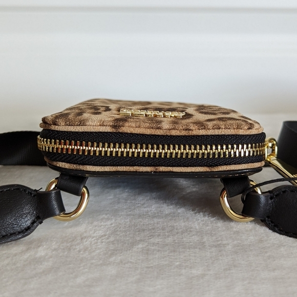 Aimee Kestenberg Phone Crossbody Leather Calf Hair Leopard Print Brown Black NWT - Picture 11 of 16